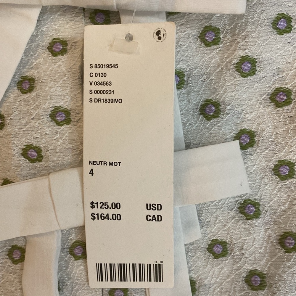 Sister Jane Women’s Ivory Jacquard Short Sleeve Dress. NWT. Size 4 - Picture 3 of 10